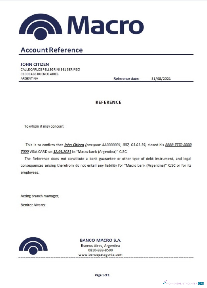Download Argentina Banco Macro closure reference Photoshop template